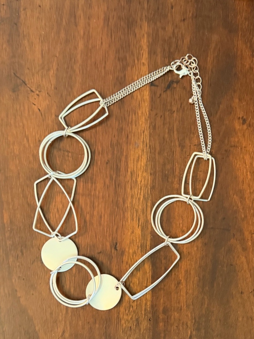 Silver Geometric Link Necklace - Women Jewelry